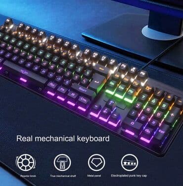 logitech клавиатура: Клавиатура, Механическая, Проводное подключение, Размер: 100% — 1