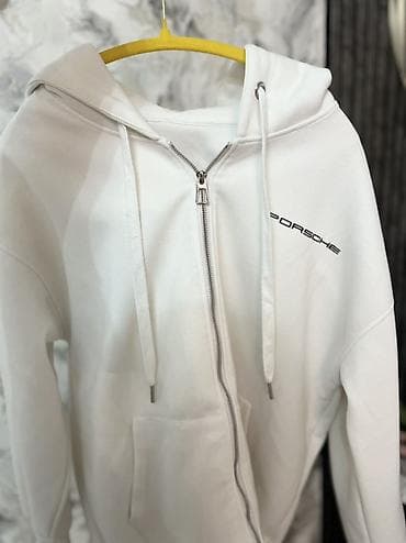 nike tech: Белая худи на молнии с принтом Porsche 911 - Цвет: белый - Фасон — 4