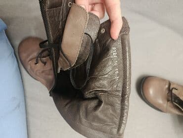 лининг обувь: Ботинки коричневые, натуральная кожа утеплённые 38 размер, фабричные — 8