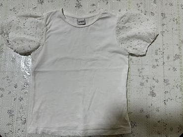 Белая детская LC Waikikiфутболка размер 7-8, с кружевными пышными