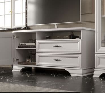 офисные мебели: Тумба под ТВ 1Д 2Я, коллекции Кентаки, Белый Белый, БРВ Брест — 5