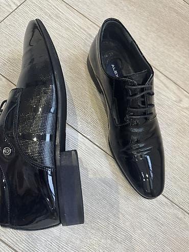 туфи: Мужские классические туфли-дерби - Цвет: черный, глянцевая лаковая — 4