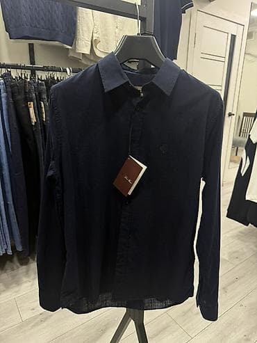 Мужская рубашка, L, XL, 2XL, Loro Piana, Новый, цвет - Синий, Самовывоз