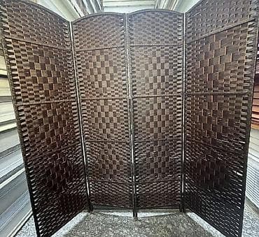 Жабуулар, бөлгүчтөр: Ширма, бөлгүч Материалы: Ротанг, Секция саны: 4, Токулган буюм, Салон үчүн — 1