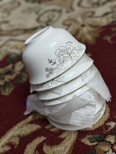 Посуда: Набор фарфоровых пиал/мисок 24 штук - Материал: фарфор. - Цвет — 1