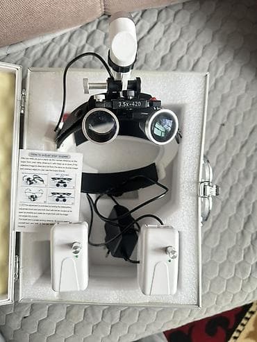 театральный бинокль: Налобные бинокулярные лупы с подсветкой в кейсе,новый привозной,только — 2