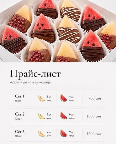 Дом и сад: AMA Fruits — фрукты в шоколаде Ассортимент: - Арбуз и дыня в шоколаде — 2