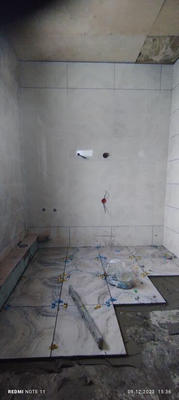 кафел койом: Дубалдарды коюу үчүн даярдоо, Дубалдарды грунттоо үчүн даярдоо, Плиткаларды кесүү | Мозаика плиткасы, Карапа плиткасы, Керамогранит плиткасы | Тикелей төшөө, Диагоналдуу төшөө, Горизонталдуу төшөө 6 жылдан ашык тажрыйба — 6