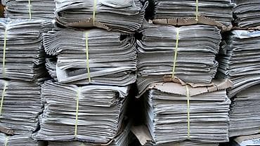 Газета и бумага (макулатура) в увязанных кипах - Тип: газетная