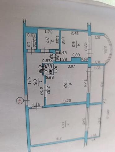Недвижимость: 2 комнаты, 50 м², 105 серия, 7 мкр 105 серия, 7 этаж, Косметический ремонт — 6