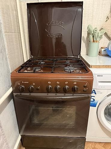 старый газ плита: Газовая плита GEFEST, цвет коричневый. - 4 газовые конфорки разного — 1