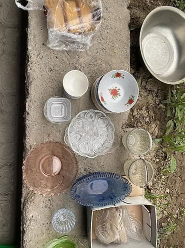 пробка: Набор разной посуды и столовых предметов (винтаж/классика, микс — 4