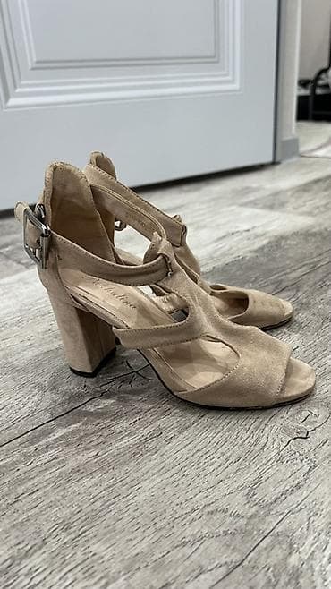 обувь турция: Босоножки, 36, Zara, Б/у, цвет - Бежевый, Самовывоз — 2