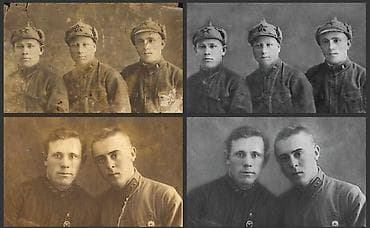 Текстиль: Реставрация старых фотографий без ИИ. Царапины, заломы, рваные края — 4