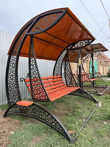 манеж качела: Садовые качели Металл, Со спинкой, С крышей — 4