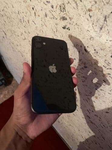 лампа телефон: IPhone 11, Колдонулган, 128 ГБ, Кара, Каптама, Куту, 73 % — 1