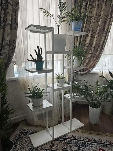 Текчелер, стеллаждар, секичелүү койгучтар: Гүлдөр үчүн текче, этажерка, ЛДСП — 1