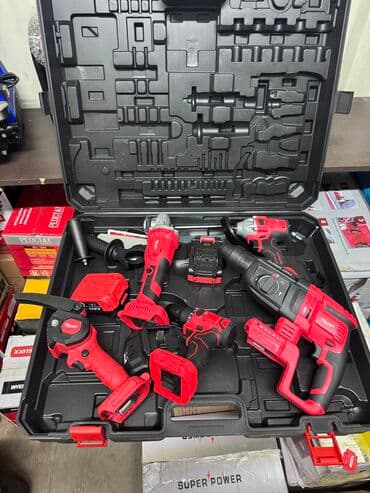 Набор 5в1 для дома 
Перфоратор болгарка шуруповерт Гайкаверт пила