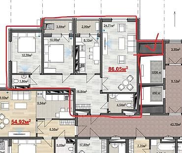 3 комнаты, 86 м², Элитка, 12 этаж, Евроремонт