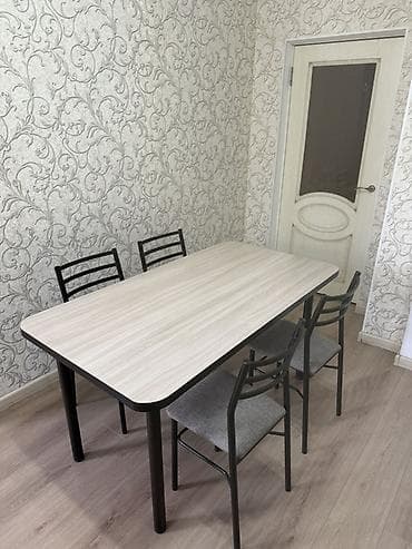 столчики: Кухонный стол и стул, Самовывоз, цвет - Серый — 2