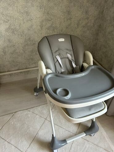 детский стульчик кормление: Стульчик для кормления, Другой бренд, Пластик, Другой вид, цвет - Серый — 1