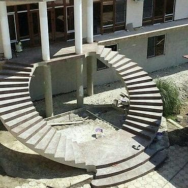 Лестницы и комплектующие на заказ: Бетонная лестница Наружные, Форма лестницы: Много-маршевая — 5