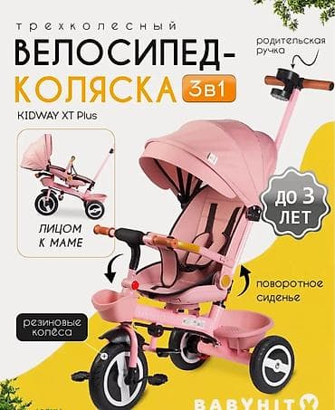 Детский велосипед, 3-колесный, 1 - 3 года, Для девочки, Б/у