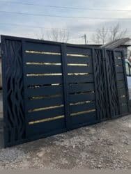 металлические ворота фото и цены: Современные откатные/распашные металлические ворота с горизонтальной — 27