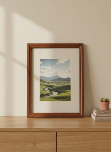 рамка для фото: Ольная деревянная рама коричневого цвета, предназначенная для картин — 1