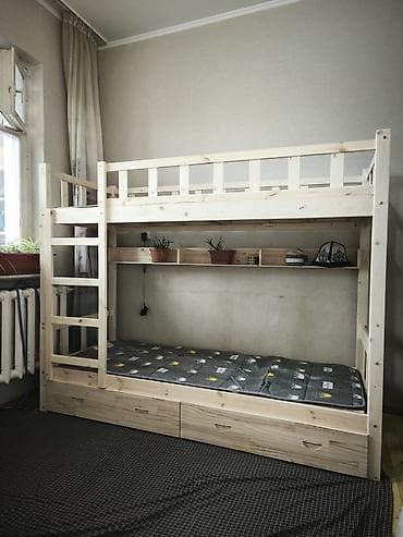 sofa bed: Двухъярусная кровать из массива сосны 🌲 Новая кровать для детей — 4
