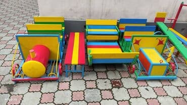 песочница детская: Игравой комплекс для детей Скамейки турники балансиры — 4