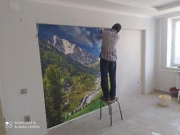 услуга поклейка обоев: Шпаклёвка краска ламинат обой гипсокартон бамбук панел текстура — 2