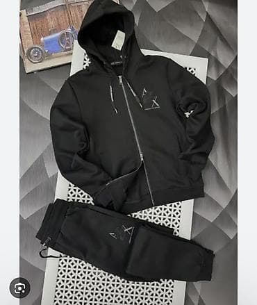 nike tech flecee: Мужской спортивный костюм, S, M, Armani, Новый, цвет - Черный, Самовывоз, Платная доставка — 1
