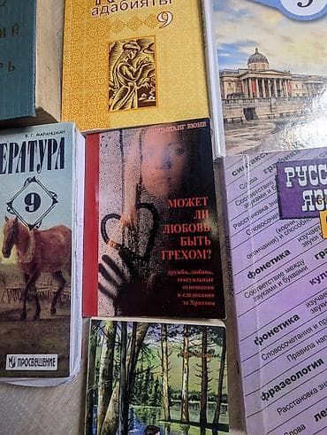 Китептер жана журналдар: Набор учебников и книг, преимущественно для 9 класса. В комплект — 6
