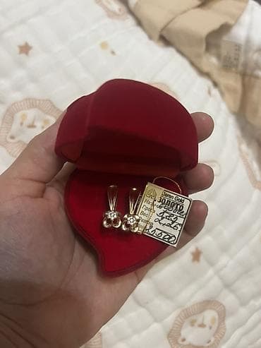 Серьги, Проба 585, Фианит, Женские, Новый