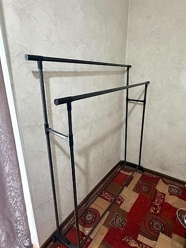 Кийимге кам көрүү жана сактоо: Напольная двухъярусная стойка-вешалка для одежды - Два параллельных — 2