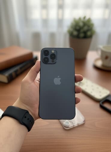 ош айфоны: IPhone 12 Pro Max, Жаңы, 128 ГБ, Көк, Каптама, 76 % — 1