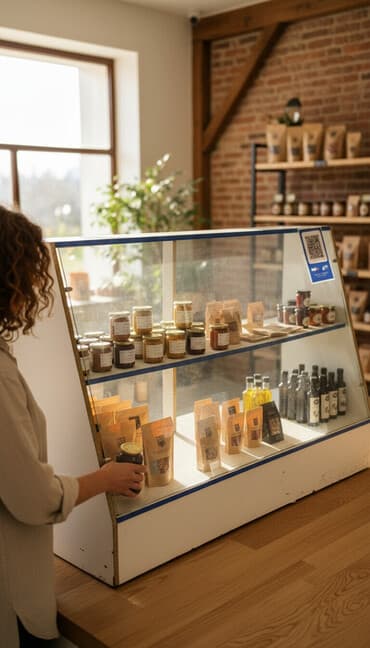 оборудование бизнес: Торговое оборудование для магазина Комплект витрин и стеллажей: - — 1