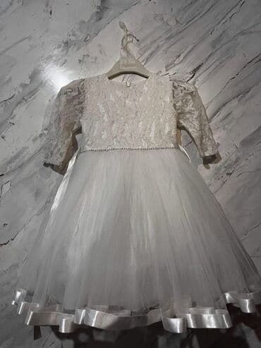 Детское платье, цвет - Белый, Б/у