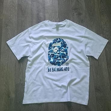 Эркектер кийими: Футболка с принтом BAPE (A Bathing Ape) - Цвет: белый - Графика — 1
