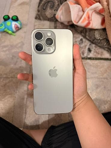 IPhone 15 Pro Max, Б/у, 256 ГБ, Серебристый, Коробка, 89 % — 1