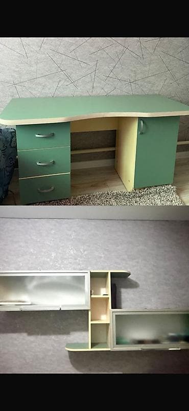 Детская гарнитура, Для мальчика, ДСП, цвет - Зеленый at lalafo.kg Детская гарнитура, Для мальчика, ДСП, цвет - Зеленый