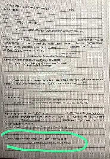 продаю участок на иссык куле село тамчы: 9 соток, Для сельского хозяйства, Красная книга — 8