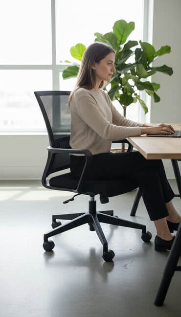 кресло для офис: Офисное кресло, С колесиками, цвет - Черный — 1