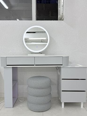 Даараткана үчүн үстөл, Жаңы, Подсветкасы бар, түсү - Боз