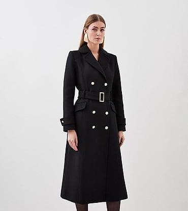 Пальто, Классика, Осень-весна, Длинная модель, Приталенная модель, XS