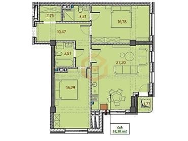 royal construction: 2 комнаты, 81 м², Элитка, Готовая ПСО (под самоотделку) — 4