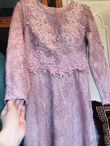 вечернее легкое платье: Нарядное женское платье в пол, нежно-розового/пудрового оттенка. - — 2