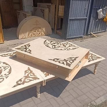 small table: Разборный деревянный дастархан (складной низкий стол) с орнаментом - — 1