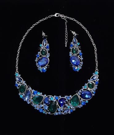 украшения с национальными узорами: Изящное вечернее колье с горным хрусталём, не темнеет. Производство — 7